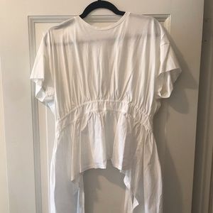 zara white tie back tee